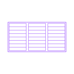 Buildings Jalousie Windows 3 Panel Wide Slats Outline Svg Vector, Free Vectors File